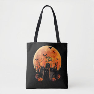 Schwarze Katzen Vollmond Lustig Tier Tierliebhaber Tasche