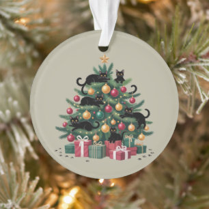 Schwarze Katzen Weihnachtsbaum Katze Lover Xmas Li Ornament