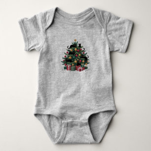 Schwarze Katzen Weihnachtsbaum Katzenliebhaber Xma Baby Strampler