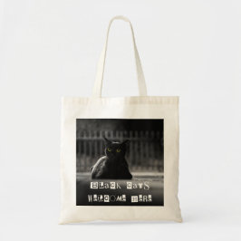 "Schwarze Katzen Willkommen" Tote Bag - Trick oder Tragetasche