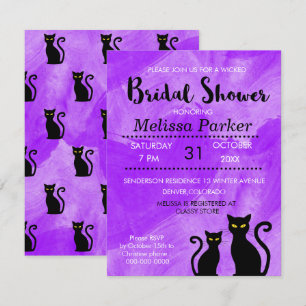 Schwarze Katzen Witchy Halloween Brautparty Party Einladung