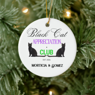 Schwarze Katzen Würdigung Club Spielhafter Hallowe Keramik Ornament