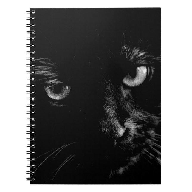 Schwarze Katzen-Zeitschrift Notizblock (Vorderseite)