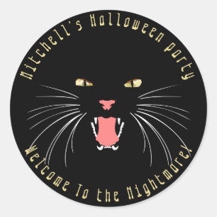 Schwarze Katzen-zischenspaß-Slogan-Aufkleber Runder Aufkleber