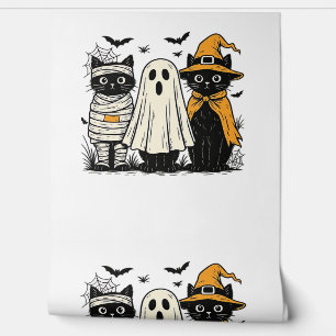 Schwarze Katzen zu Halloween-Kostümen - Geist, Hex Tapete