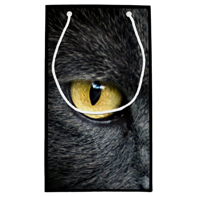 Schwarze Katzenaugen Kleine Geschenktüte (Rückseite)