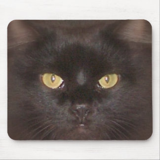 schwarze Katzenaugen Mousepad