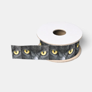 Schwarze Katzenaugen Ripsband