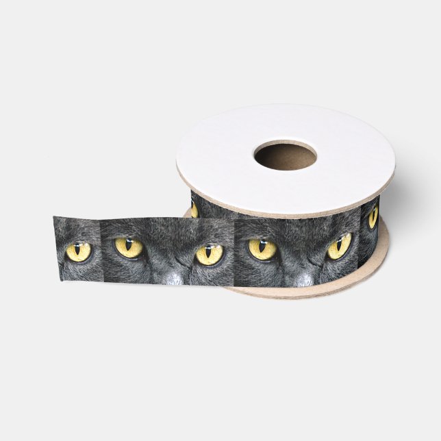 Schwarze Katzenaugen Ripsband (Spule)