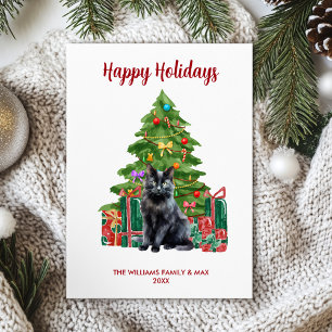 Schwarze Katzenfamilien-Weihnachten Feiertagskarte