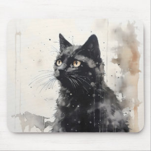 Schwarze Katzenfarbe Mousepad