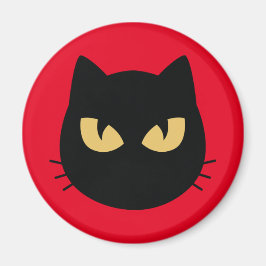 Schwarze Katzenfläche Magnet