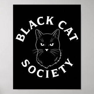 Schwarze Katzengesellschaft Süße Katzenliebhaber F Poster