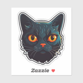 Schwarze Katzenkatze Grafisches Design Aufkleber