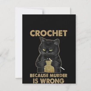 Schwarze Katzenkratzel, weil Mord falsch ist Dankeskarte