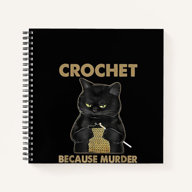 Schwarze Katzenkratzel, weil Mord falsch ist Notizbuch (Vorderseite)