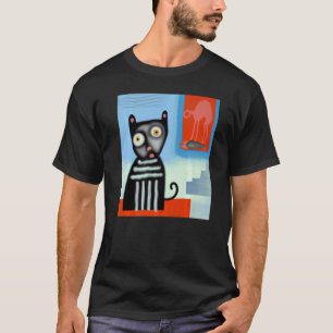 schwarze Katzenkunst Katze Porträt süße Katze Kat T-Shirt