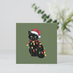 Schwarze Katzenliebhaber Weihnachten Kätzchen Gesc Einladung