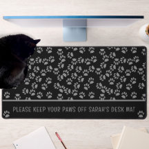 Schwarze Katzenpaw Druckmuster Personalisierter Sc