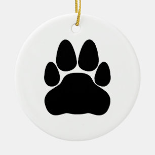Schwarze Katzenpfotenabdruck-Form Keramikornament