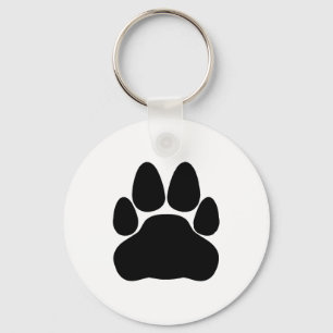 Schwarze Katzenpfotenabdruck-Form Schlüsselanhänger