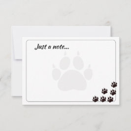Schwarze Katzenpfotenabdrücke Monogramm Benutzerde Mitteilungskarte