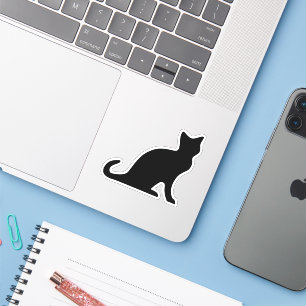 Schwarze Katzensilhouette Vinyl-Aufkleber Aufkleber