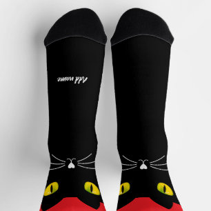 Schwarze Katzensocken-Geschenk für Katzenliebhaber Socken