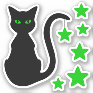 Schwarze Katzensterne Vinyl-Aufkleber Aufkleber