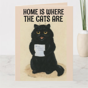 SCHWARZE KATZKARTE ZUHAUSE IST DER ORT, WO KATZEN KARTE