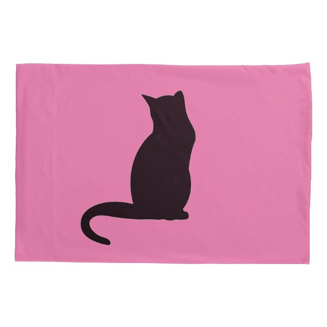 SCHWARZE KATZPILLOWCASE KISSENBEZUG (Rückseite)