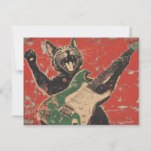 SCHWARZE KATZSPIELKARTE POSTKARTE