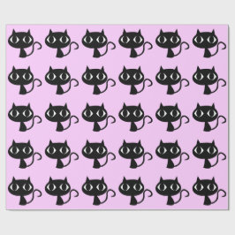 SCHWARZE KATZSTENCIL-PATTERIN  GESCHENKPAPIER
