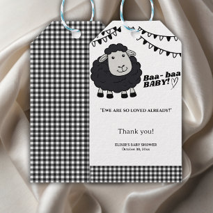 Schwarze Kawaii Kleines Lamm Baby-Party Geschenkanhänger
