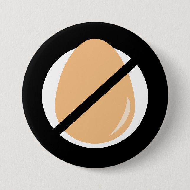Schwarze keine Eier Kinder Eier Allergiealarm Button (Vorderseite)