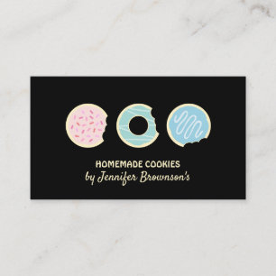 Schwarze Kekse Donuts Süße Leckereien Visitenkarte