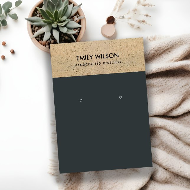 SCHWARZE KERAMIK TERRACOTTA-TEXTURE-EARRING-ANZEIG VISITENKARTE (Von Creator hochgeladen)