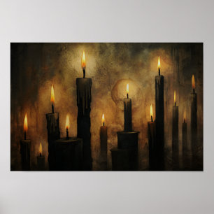 Schwarze Kerzen Gothic Poster