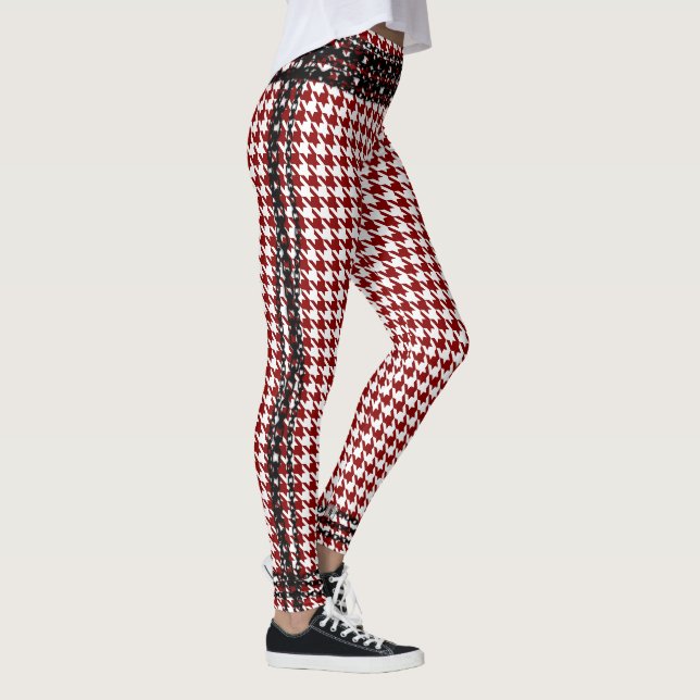 Schwarze Kettenordnungs-rotes weißes Leggings (Rechts)