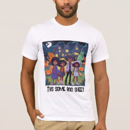 Schwarze Kinder stolpern auf einem Spuk Stadthaus T-Shirt