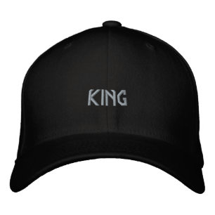 Schwarze KING Name Gedruckte Flexfit-Woll-Trucker- Bestickte Baseballkappe