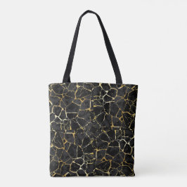Schwarze Kintsugi-Goldader  Tasche