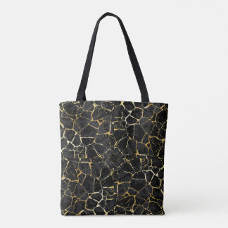 Schwarze Kintsugi-Goldader  Tasche