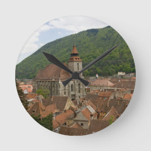 Schwarze Kirche (Biserica Neagra) Brasov, Rumänie Runde Wanduhr