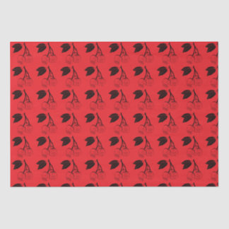 Schwarze Kirschen in Rot Seidenpapier