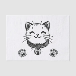 Schwarze Kitty Katze Kätzchen Geburtstagsfeier Seidenpapier