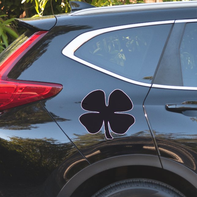 Schwarze Klee extra große Kontur Aufkleber (Auto Seite)