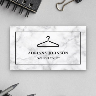 Schwarze Kleider aus weißem Marmor Hanger Fashion  Visitenkarte