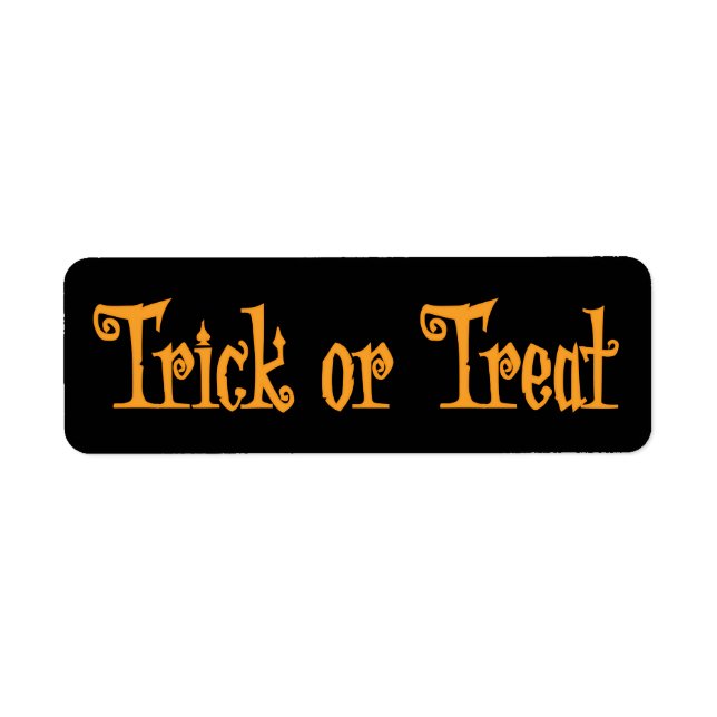Schwarze kleine Halloween-Labels Trick oder Behand (Vorne)