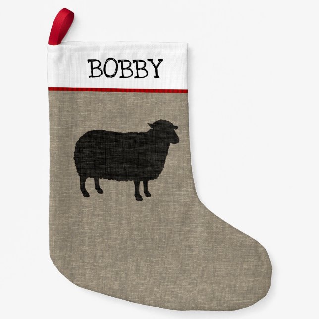 Schwarze Kleiner Weihnachtsstrumpf (Vorderseite)